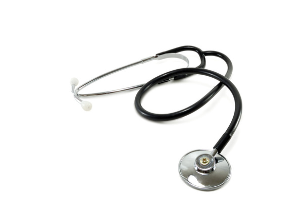 metin alanı olan beyaz bir kağıt üzerinde doktor stetoskop - Fotoğraf, Görsel