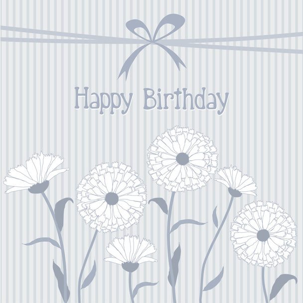Floral background with daisy, vector illustration birthday greeting card - Vektor, obrázek