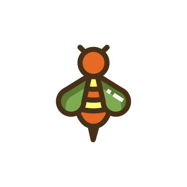 bee apiary apiculture icon in filled-outline style - Vector, Image