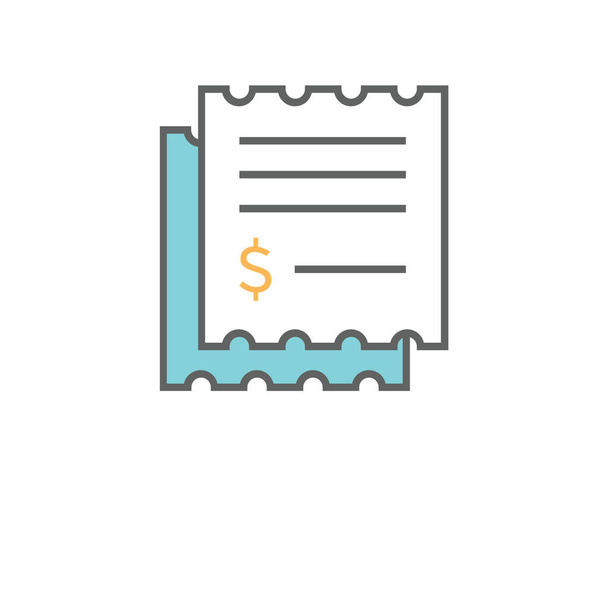 bills cheque credit icon in filled-outline style - Vector, Image