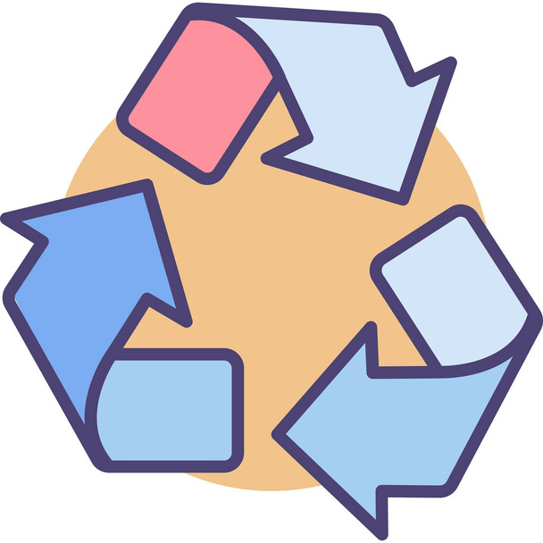 recycle milieu afval icoon in gevulde-outline stijl - Vector, afbeelding