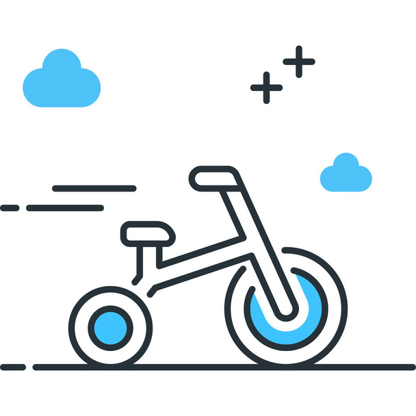 значок велосипедного велосипеда в стиле заполненного контура - Вектор,изображение