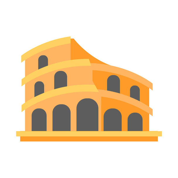 colosseum colosseum italië pictogram in platte stijl - Vector, afbeelding