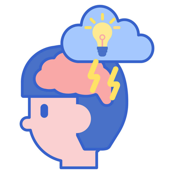 idea de lluvia de ideas del cerebro icono en la educación-escuela-aprendizaje categoría - Vector, Imagen