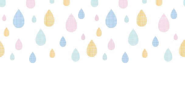 Abstract textile colorful rain drops horizontal seamless pattern background - Vector, Imagen