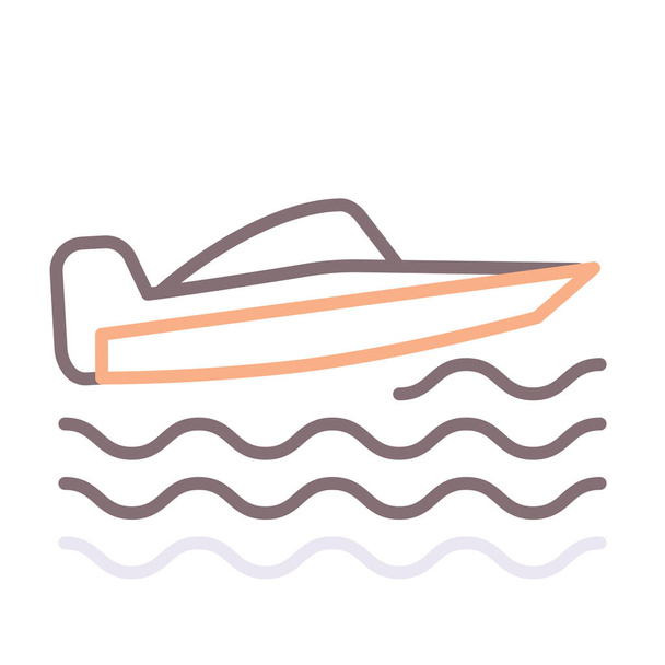 powerboat racing speedboat icon in recreation-hobby category - Vector, afbeelding