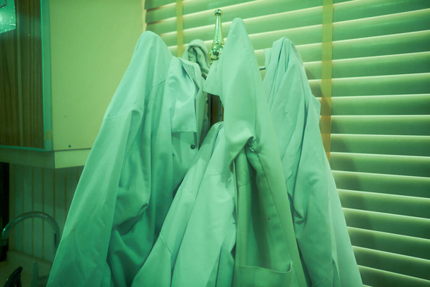 photo of hanging lab coat - Photo, Image