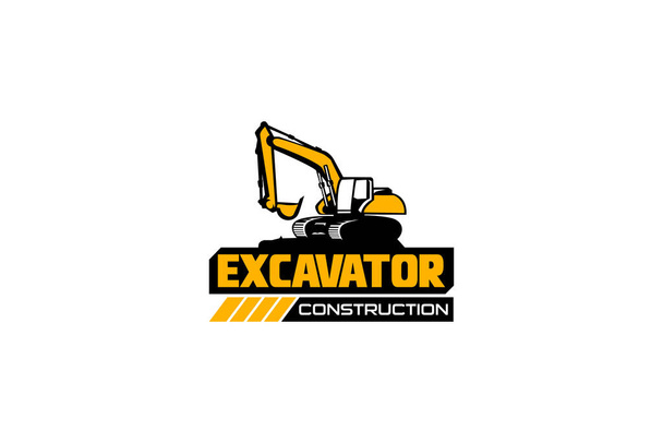 Excavator logo template vector. Heavy equipment logo vector for construction company. Creative excavator illustration for logo. - Vector, Image