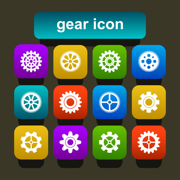 Gear icon vector set - Vector, Image