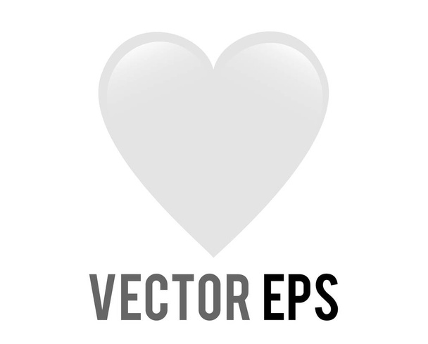 The isolated vector classic love white glossy heart icon, used for expressions of love passion and romance  - Vector, Image