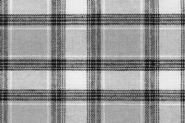 Schwarz-weiße Schottenmuster Hintergrund. Hemdstoff mit kariertem Muster. Werkstoff - Foto, Bild