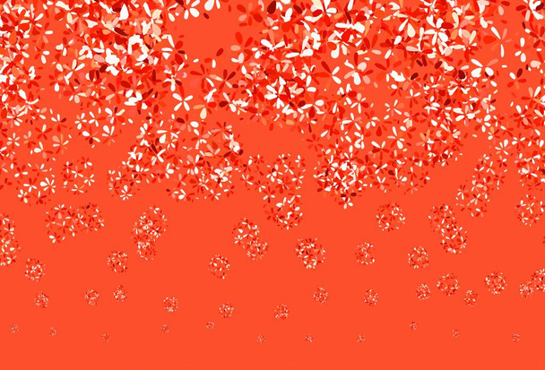 Modello astratto vettoriale rosso chiaro con foglie. Illustrazione astratta colorata con foglie in stile doodle. Una nuova texture per il tuo design della carta da parati. - Vettoriali, immagini