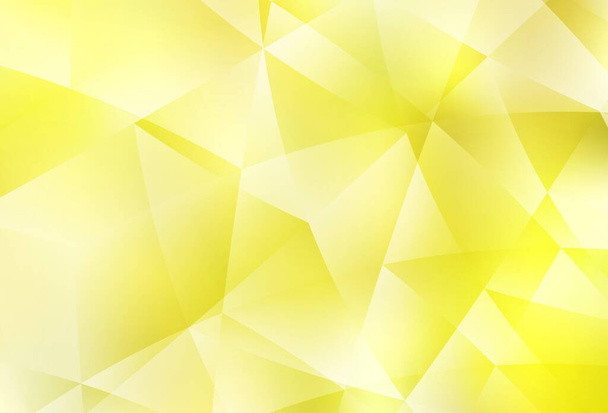 Açık sarı vektör üçgen mozaik doku. Üçgenlerden oluşan parlayan çokgen çizimler. İş tasarımınız için yepyeni bir tarz. - Vektör, Görsel