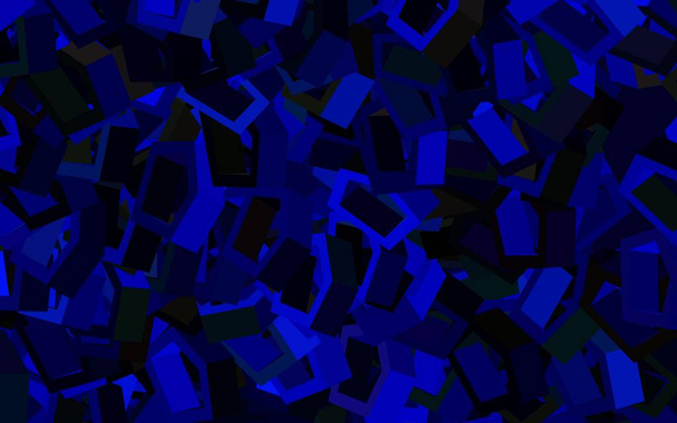Azul oscuro, textura vectorial verde con hexágonos de colores. Ilustración de hexágonos de colores en la superficie borrosa. Diseño para carteles de sitios web, banners. - Vector, imagen