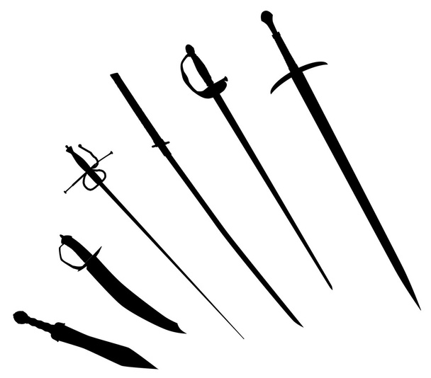 Siluetas de espada
 - Vector, imagen