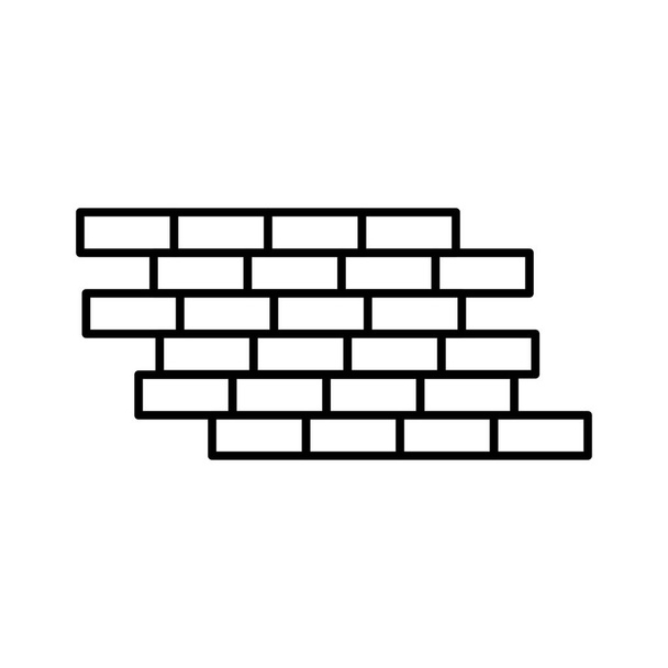 tijolo tijolos ícone de construção em estilo esboço - Vetor, Imagem