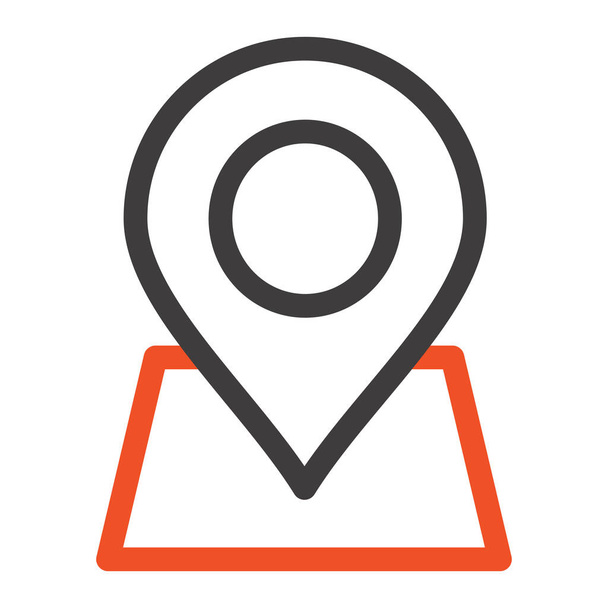 地図-ナビゲーションカテゴリの位置情報マーカーアイコン - ベクター画像