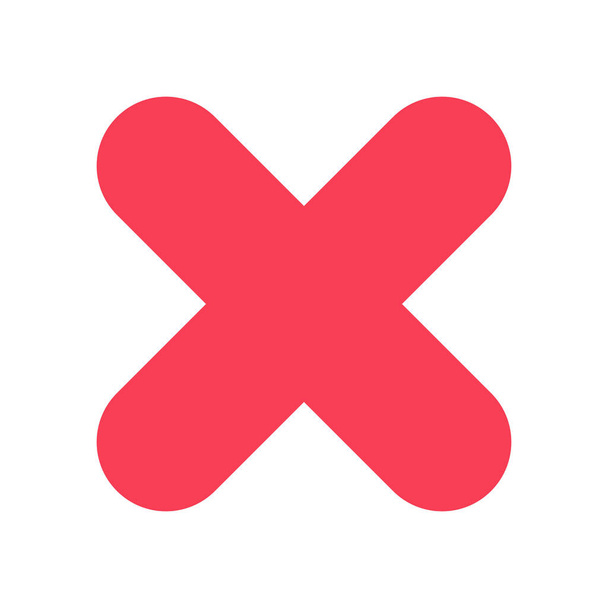 cancelar cerrar icono cruz en estilo plano - Vector, imagen