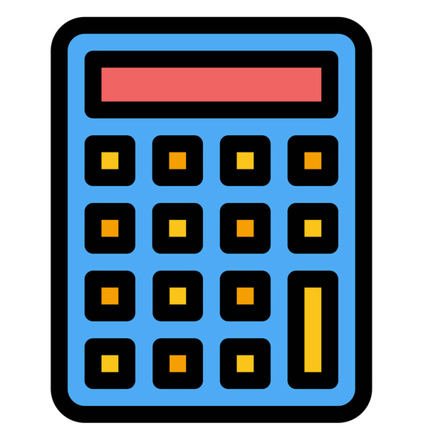 calcular el icono de educación de la calculadora en estilo de esquema rellenado - Vector, Imagen
