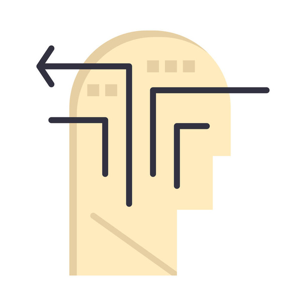 икона стратегии головы в плоском стиле - Вектор,изображение