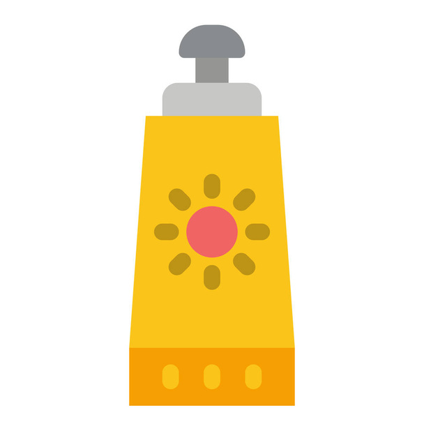 strand naptej fényvédő ikon lapos stílusban - Vektor, kép