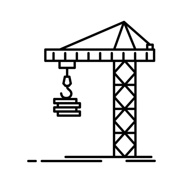 bâtiment construction icône de construction dans le style de contour - Vecteur, image