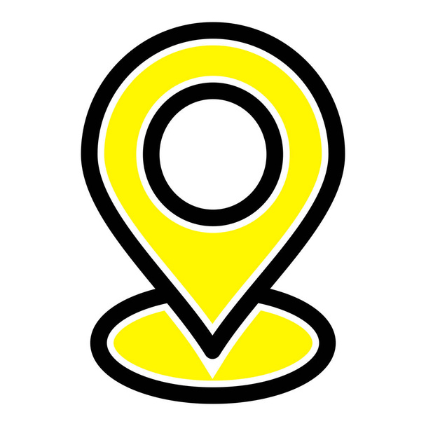 ícone de marcador de mapa de localização em estilo de esboço preenchido - Vetor, Imagem
