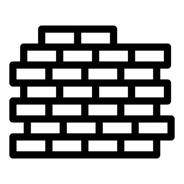 brick bricks wall icon in outline style - Vector, Image