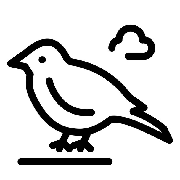 pájaro británico pequeño icono en estilo de esquema - Vector, Imagen