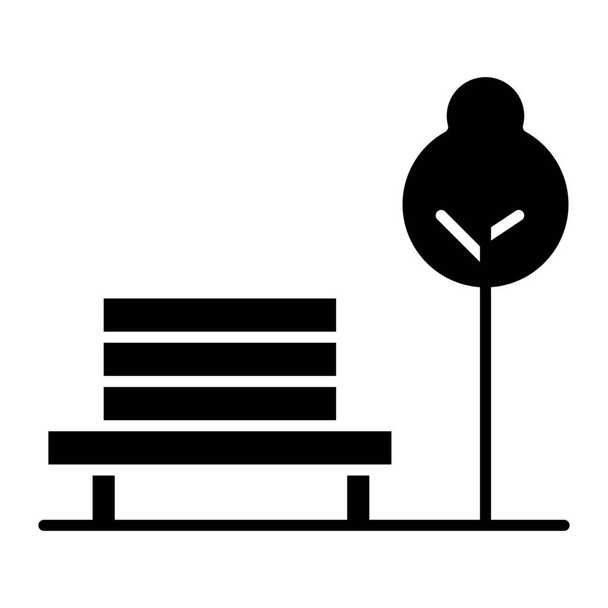 banc chaise hôtel icône dans le style solide - Vecteur, image
