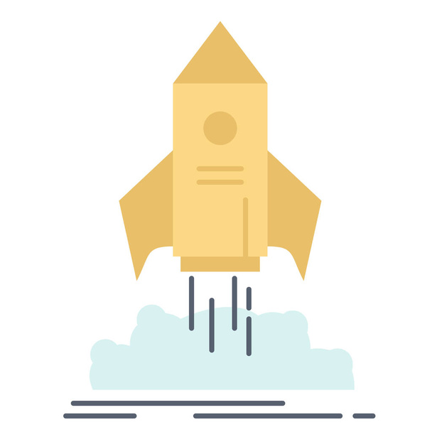 launch mission ship icon in flat style - Vector, afbeelding