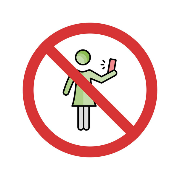 Stop Selfie izolált vektor ikon, amely könnyen módosíthatja vagy szerkesztheti - Vektor, kép