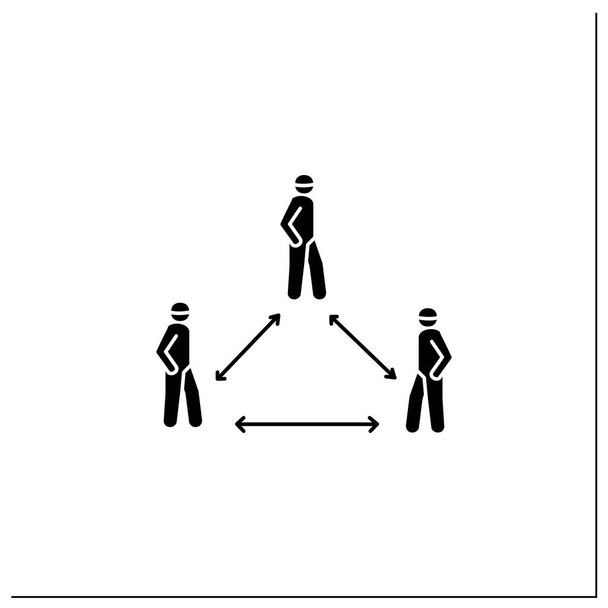 Icono de glifo de distancia social - Vector, imagen