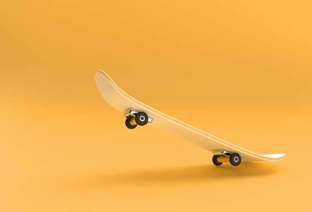 3D Render Illustration Skateboard isolé sur fond de couleur - Photo, image