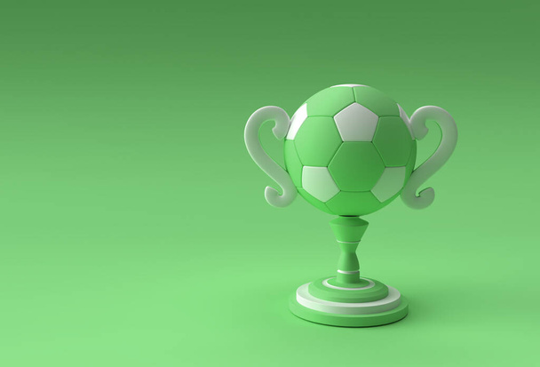 Кубок футбольного трофею 3D Render ізольовано на кольоровому фоні
. - Фото, зображення