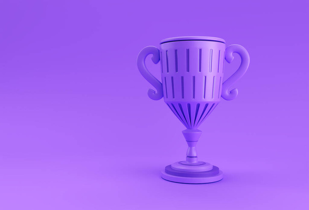 3D Render Trophy Cup geïsoleerd op kleur achtergrond. - Foto, afbeelding