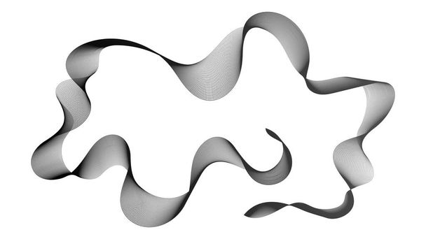 Fondo abstracto con líneas de gradiente de onda monocromática sobre fondo blanco. Fondo de tecnología moderna, diseño de onda. Ilustración vectorial - Vector, Imagen
