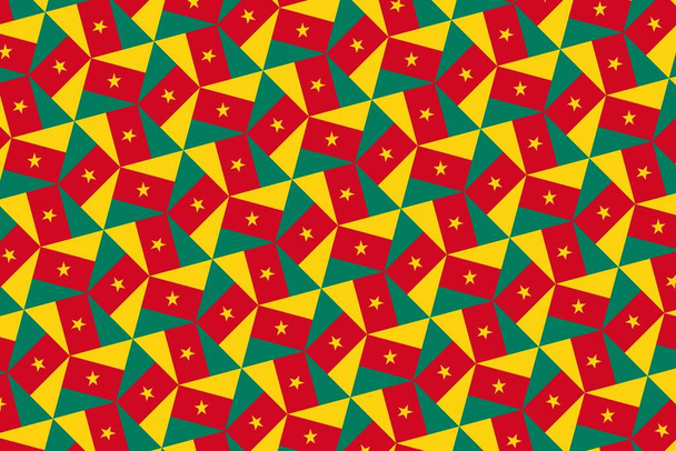 Einfaches geometrisches Muster in den Farben der Nationalflagge Kameruns - Foto, Bild
