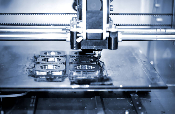 Modern 3D printer printing figure close-up. Automatic three dimensional - Photo, Image
