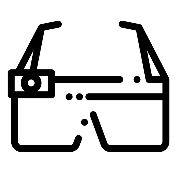 dispositivo occhiali icona in vetro in stile contorno - Vettoriali, immagini