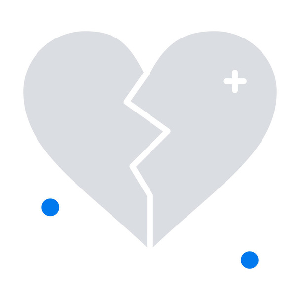 brokan heart love icon in flat style - Vektor, obrázek