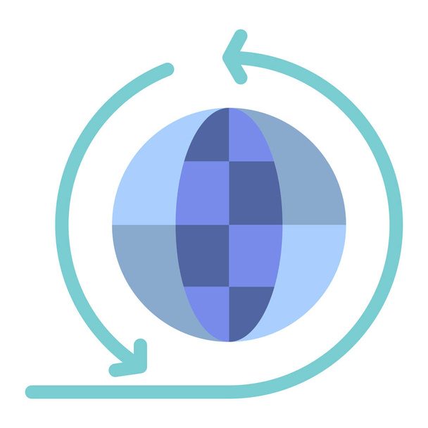 business global netwerk icoon in platte stijl - Vector, afbeelding