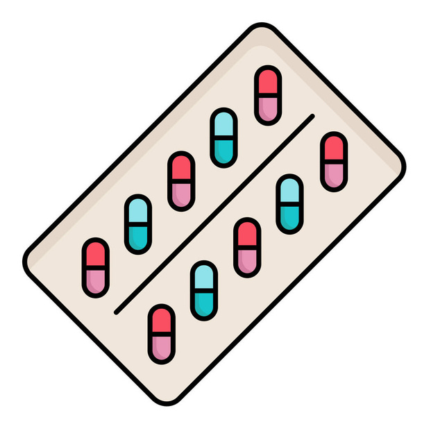 icône de paquet de médicaments de médicaments dans le style à contour rempli - Vecteur, image