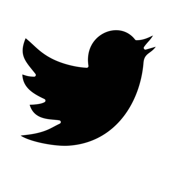 rede social twitter ícone em estilo sólido - Vetor, Imagem