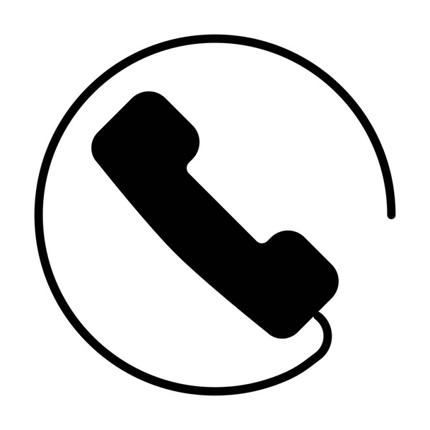 rispondere chiamata icona del telefono in stile solido - Vettoriali, immagini