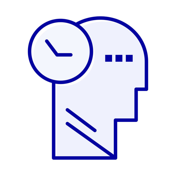 head mind thoughts icon in filled-outline style - Vector, Image