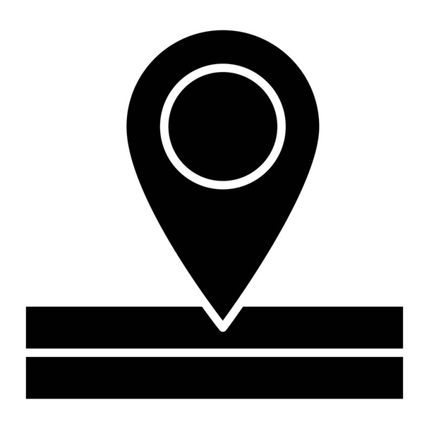 ubicación mapa lugar icono en estilo sólido - Vector, Imagen