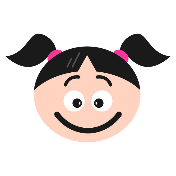 emoji ícone de rosto emoticon em estilo plano - Vetor, Imagem