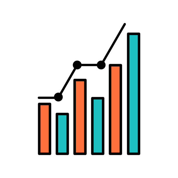 analytics business diagram icon in filled-outline style - Vector, Image