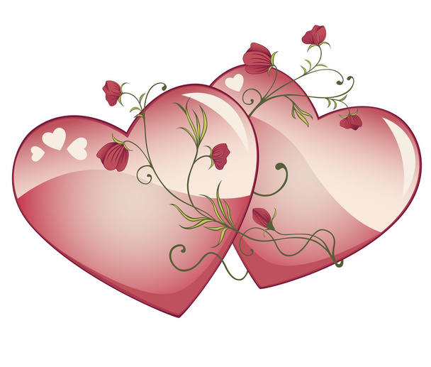 2 Valentine Hearts - Vector, Image